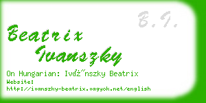 beatrix ivanszky business card